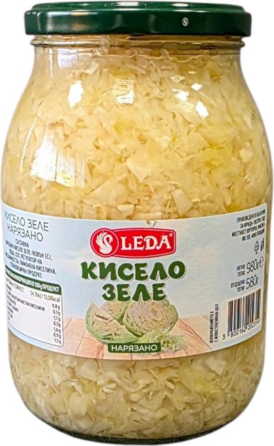 Кисело зеле Леда 980 гр. - Нарязано