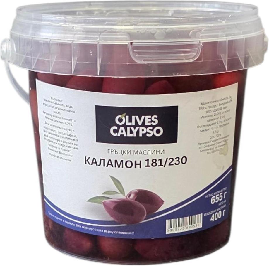 Маслини Olives Calypso 655 гр. (пл. коф.) - Каламон 181/230