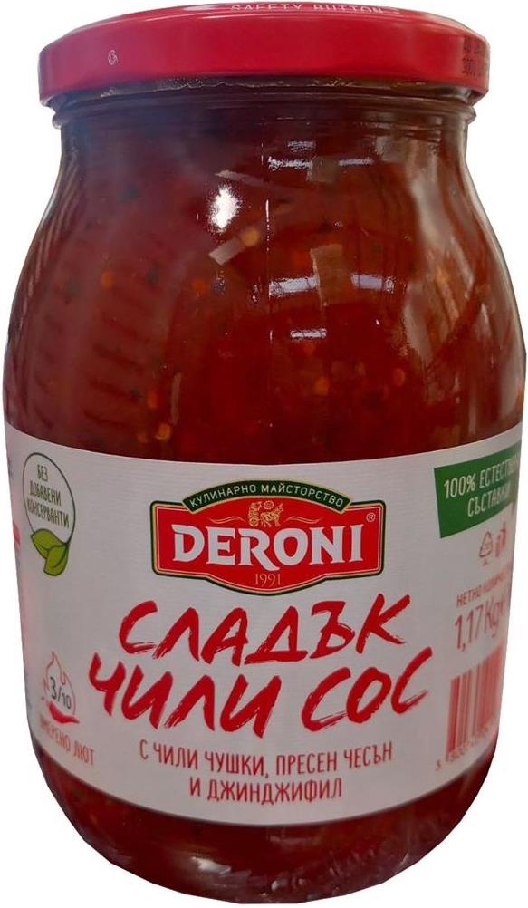 Чили сос Дерони 1.17 кг. (ст. бур.) - Сладък (3/10)