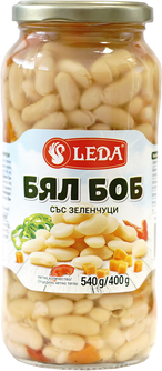 Бял боб сварен Леда 540 гр. - със зеленчуци